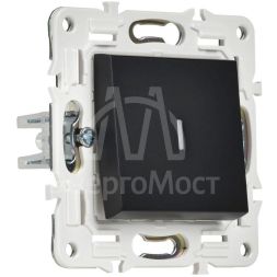 Выключатель 1-кл. SKANDY 10А SK-V07Bl с индикацией черн. IEK SK-V10-1-10-K02