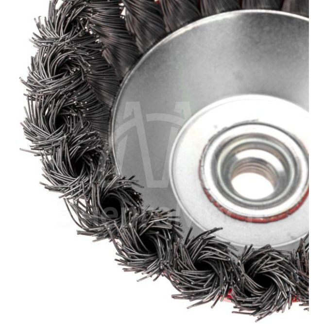 Щетка чашечная для УШМ крученая стальная проволока 125мм М14 Kranz KR-91-1235