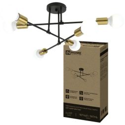 Светильник LOFT EASY-6E27-BLT 6хE27 потолочн. под лампу; латунь черн. IN HOME 4690612062655