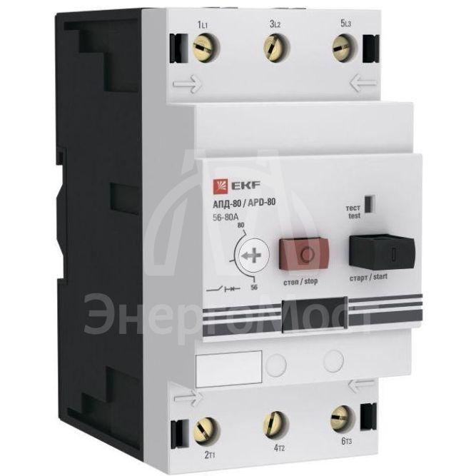 Выключатель автоматический для защиты двигателя АПД-80 56-80А EKF apd3-56-80