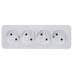 Розетка 4-м ОП BLANCA 16А 250В без шторок без заземл. изол. пласт. бел. SchE BLNRA000411