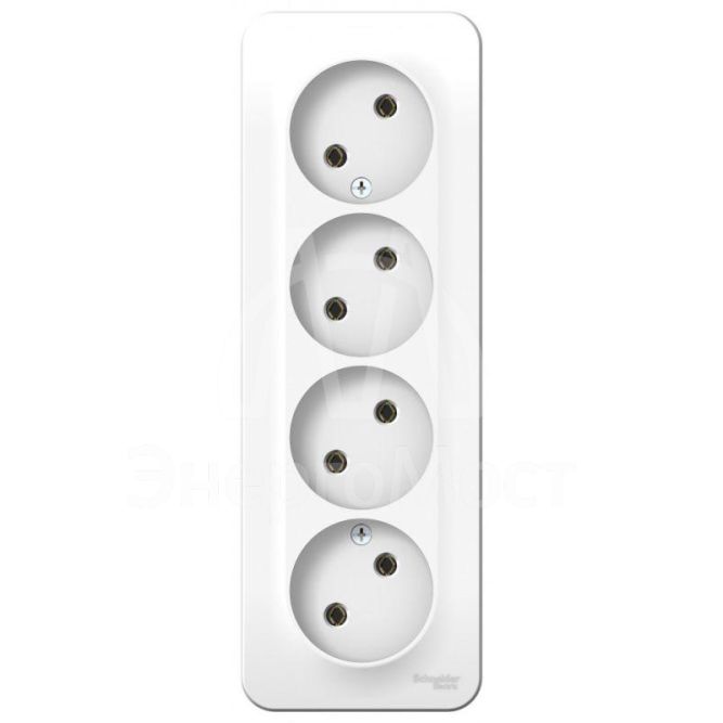 Розетка 4-м ОП BLANCA 16А 250В без шторок без заземл. изол. пласт. бел. SchE BLNRA000411