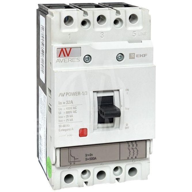 Выключатель автоматический 3п 32А 35кА AV POWER-1/3 TR AVERES EKF mccb-13-32-TR-av