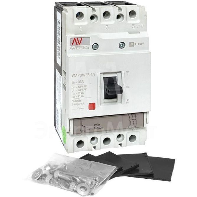 Выключатель автоматический 3п 32А 35кА AV POWER-1/3 TR AVERES EKF mccb-13-32-TR-av