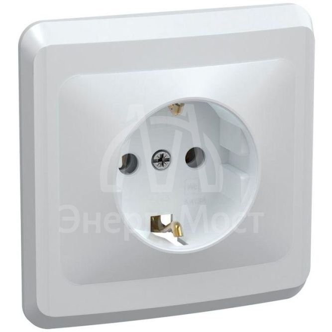 Розетка 1-м СП Вега РС10-3-ВБ с заземл. контактом без защ. штор 16А бел. IEK ERV11-K01-16-DM