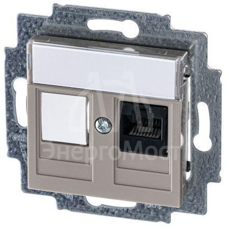 Розетка информационная Levit RJ45 кат. 5e и заглушка кофе макиато ABB 2CHH295117A6018