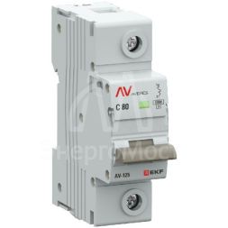 Выключатель автоматический 1п C 80А 10кА AV-125 AVERES EKF mcb125-1-80C-av