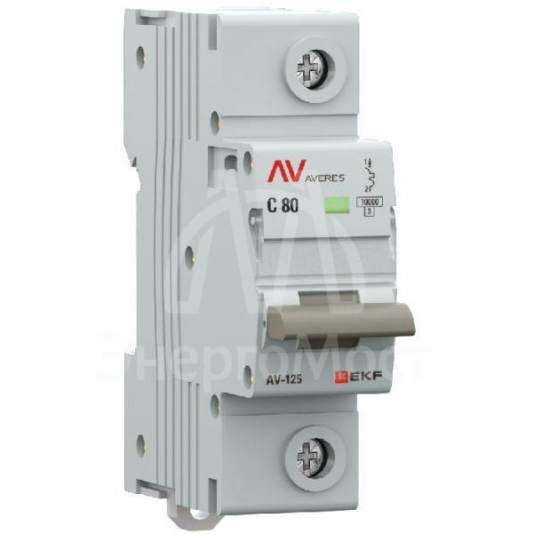 Выключатель автоматический 1п C 80А 10кА AV-125 AVERES EKF mcb125-1-80C-av