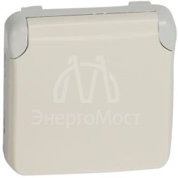 Механизм розетки 1-м СП Plexo с защ. крышкой с заземл. IP55 бел. Leg 069639