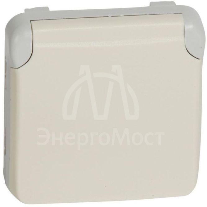 Механизм розетки 1-м СП Plexo с защ. крышкой с заземл. IP55 бел. Leg 069639