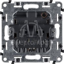 Механизм розетки 1-м СП Valena Allure 16А IP20 250В 2К+З с лиц. панелью защ. шторки безвинт. зажимы бел. Leg 753720