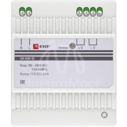 Блок питания 12В DR-45W-12 PROxima EKF dr-45w-12