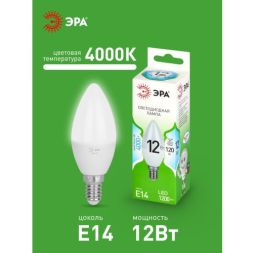 Лампа светодиодная GREEN LINE B35-12W-840-E14 GL 12Вт свеча 4000К яркий свет бел. E14 Эра Б0067140