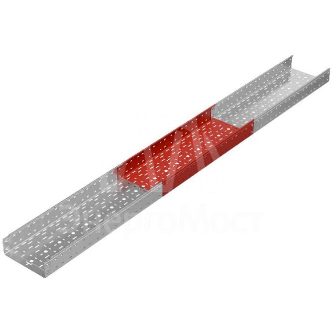 Лоток листовой перфорированный 300х100 L3000 сталь 0.8мм &amp;quot;БЫСТРЫЙ МОНТАЖ ПЛЮС&amp;quot; LPplus100-300-0.8-3000 оцинк. КМ PL0277
