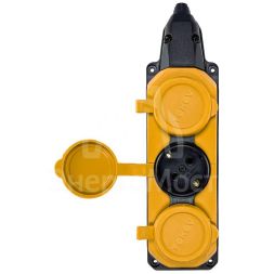 Колодка удлинителя 3-м с заземл. 16А IP44 каучук желт. TOKOV TKE-C07-KK3-Z