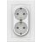 Розетка двойная AtlasDesign с заземл. 16А в сборе лотос SE ATN001324