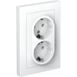 Розетка двойная AtlasDesign с заземл. 16А в сборе лотос SE ATN001324
