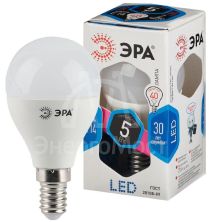 Лампа светодиодная P45-5w-840-E14 шар 400лм ЭРА Б0028487