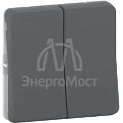Механизм переключателя 2-кл. СП Mureva Styl 10А IP55 (сх. 6+6) антрацит SchE MUR35019