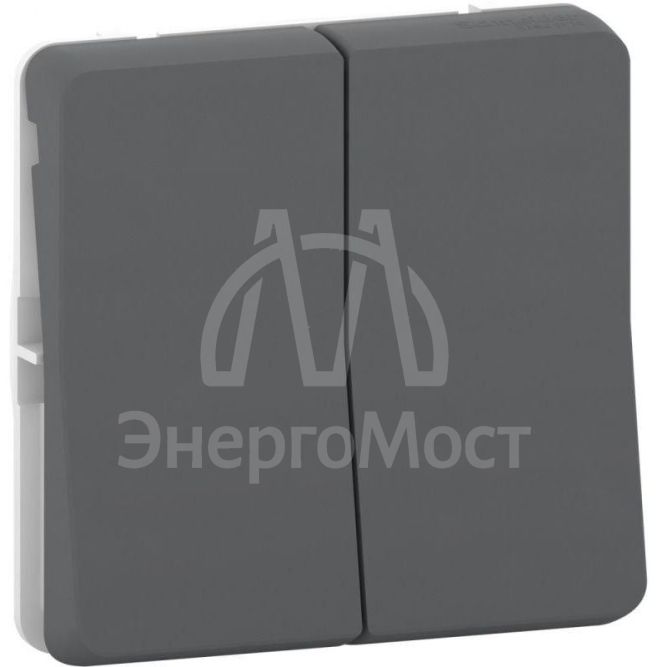 Механизм переключателя 2-кл. СП Mureva Styl 10А IP55 (сх. 6+6) антрацит SchE MUR35019