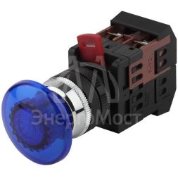 Кнопка AEA-22 &amp;quot;Грибок&amp;quot; d22мм 1з+1р BBG30-AEA-K07E син. ЭРА Б0045635