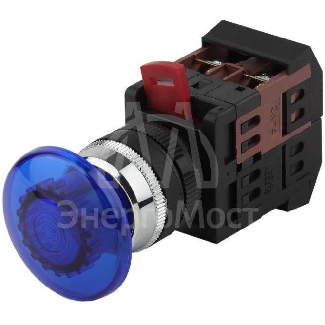 Кнопка AEA-22 &amp;quot;Грибок&amp;quot; d22мм 1з+1р BBG30-AEA-K07E син. ЭРА Б0045635