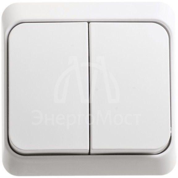Выключатель 2-кл. ОП Этюд 10А IP20 с подсветкой бел. SchE BA10-006B