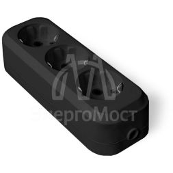 Колодка удлинителя 3-м с заземл. АБС-пластик черн. UNIVersal 1307