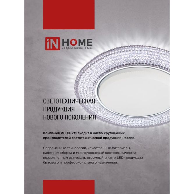 Светильник светодиодный GX53R-standard GX53 230В встраиваемый точечный метал. бел. IN HOME 4690612008400