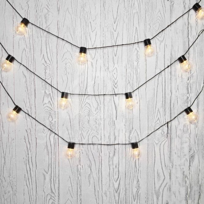 Гирлянда светодиодная &amp;quot;Лофт&amp;quot; 5м 20LED тепл. бел. 1.2Вт IP20 провод ПВХ черн. Neon-Night 303-066