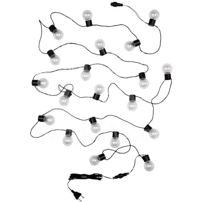 Гирлянда светодиодная &amp;quot;Лофт&amp;quot; 5м 20LED тепл. бел. 1.2Вт IP20 провод ПВХ черн. Neon-Night 303-066