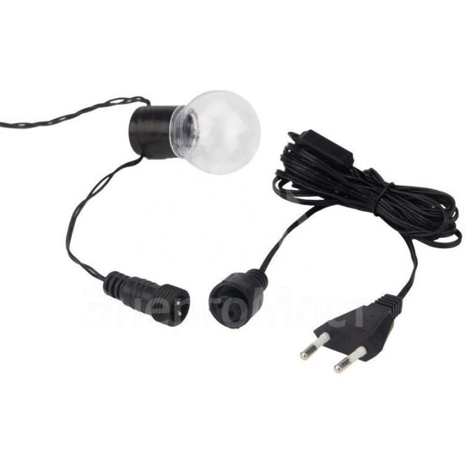 Гирлянда светодиодная &amp;quot;Лофт&amp;quot; 5м 20LED тепл. бел. 1.2Вт IP20 провод ПВХ черн. Neon-Night 303-066