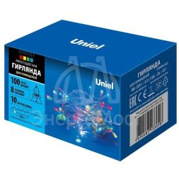 Гирлянда LED ULD-S1000-100/DTA MULTI IP20 10м. 100 диодов разноцвет. свет провод прозр. Uniel UL-00007199