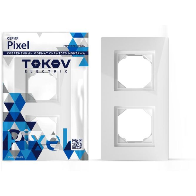 Рамка 2-м Pixel IP44 бел. TOKOV ELECTRIC TKE-PX-RM2-C01-IP44