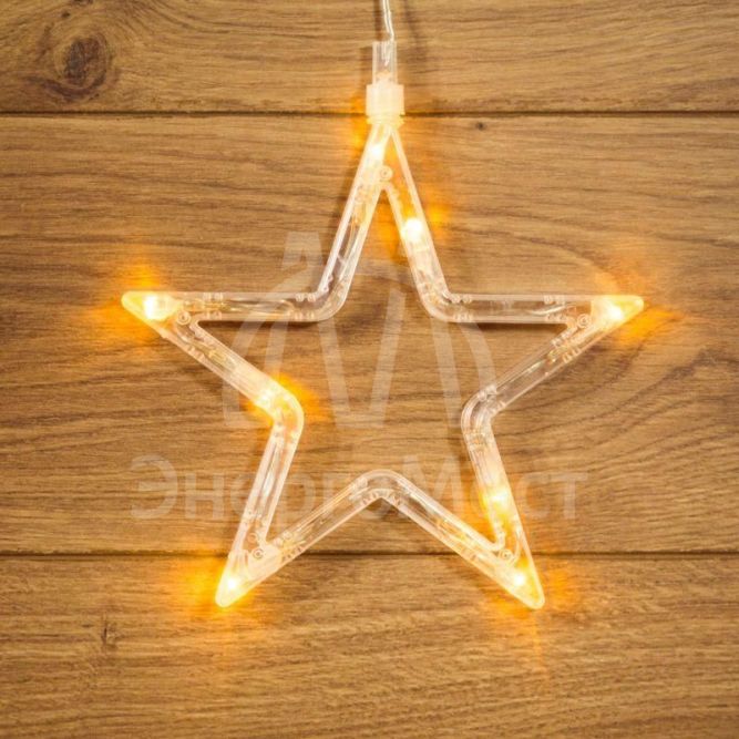 Фигура светодиод. &amp;quot;Звездочка&amp;quot; на присоске (батарейки 3хААА в компл.) 8LED 185х185х10мм тепло-бел. 1Вт 4.5В IP20 NEON-NIGHT 501-011