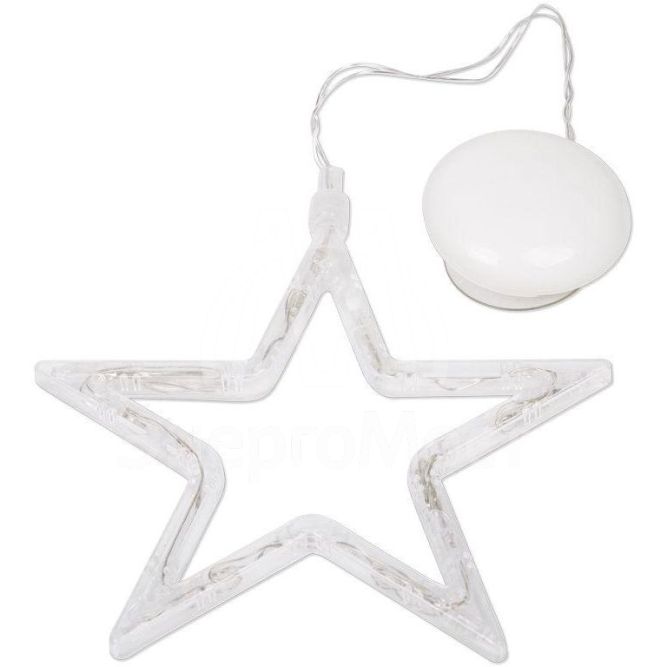 Фигура светодиод. &amp;quot;Звездочка&amp;quot; на присоске (батарейки 3хААА в компл.) 8LED 185х185х10мм тепло-бел. 1Вт 4.5В IP20 NEON-NIGHT 501-011