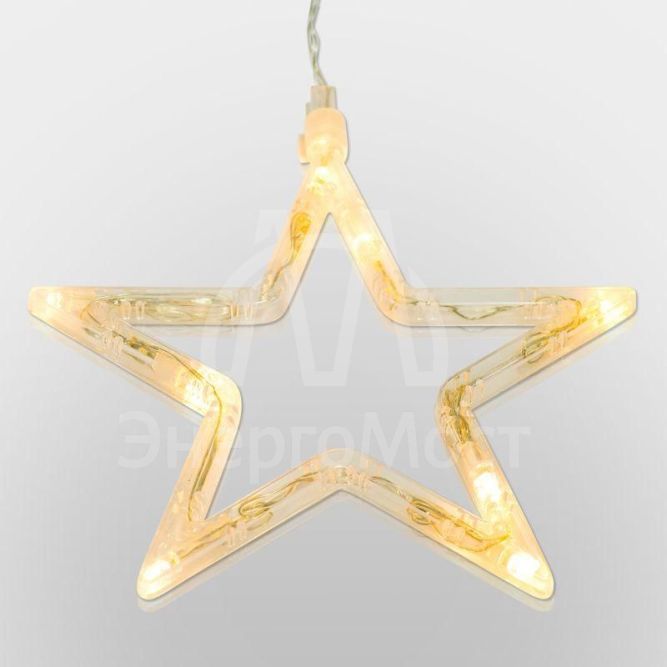 Фигура светодиод. &amp;quot;Звездочка&amp;quot; на присоске (батарейки 3хААА в компл.) 8LED 185х185х10мм тепло-бел. 1Вт 4.5В IP20 NEON-NIGHT 501-011