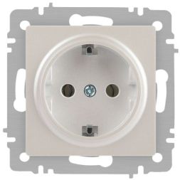 Розетка 1-м СП Accent 6-202-06 16А IP20 250В 2P+E Schuko перламутр. Intro Б0063695