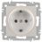 Розетка 1-м СП Accent 6-202-06 16А IP20 250В 2P+E Schuko перламутр. Intro Б0063695