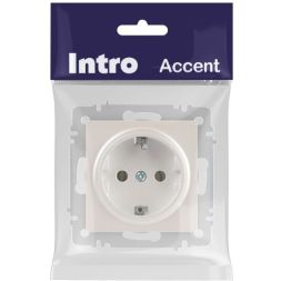 Розетка 1-м СП Accent 6-202-06 16А IP20 250В 2P+E Schuko перламутр. Intro Б0063695