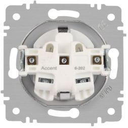 Розетка 1-м СП Accent 6-202-06 16А IP20 250В 2P+E Schuko перламутр. Intro Б0063695