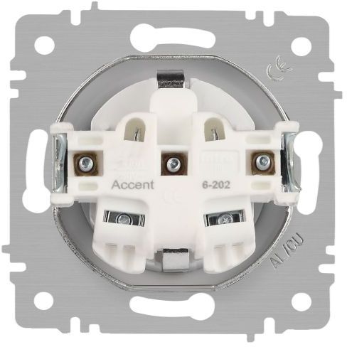 Розетка 1-м СП Accent 6-202-06 16А IP20 250В 2P+E Schuko перламутр. Intro Б0063695