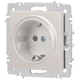 Розетка 1-м СП Accent 6-202-06 16А IP20 250В 2P+E Schuko перламутр. Intro Б0063695