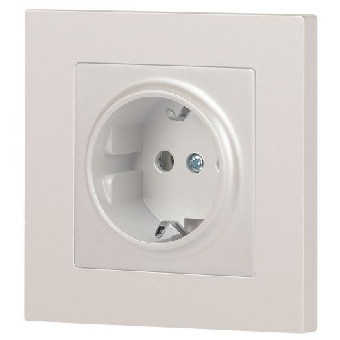 Розетка 1-м СП Accent 6-202-06 16А IP20 250В 2P+E Schuko перламутр. Intro Б0063695
