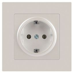 Розетка 1-м СП Accent 6-202-06 16А IP20 250В 2P+E Schuko перламутр. Intro Б0063695