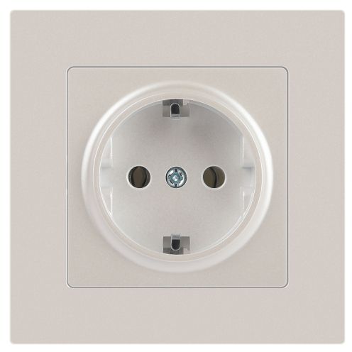 Розетка 1-м СП Accent 6-202-06 16А IP20 250В 2P+E Schuko перламутр. Intro Б0063695