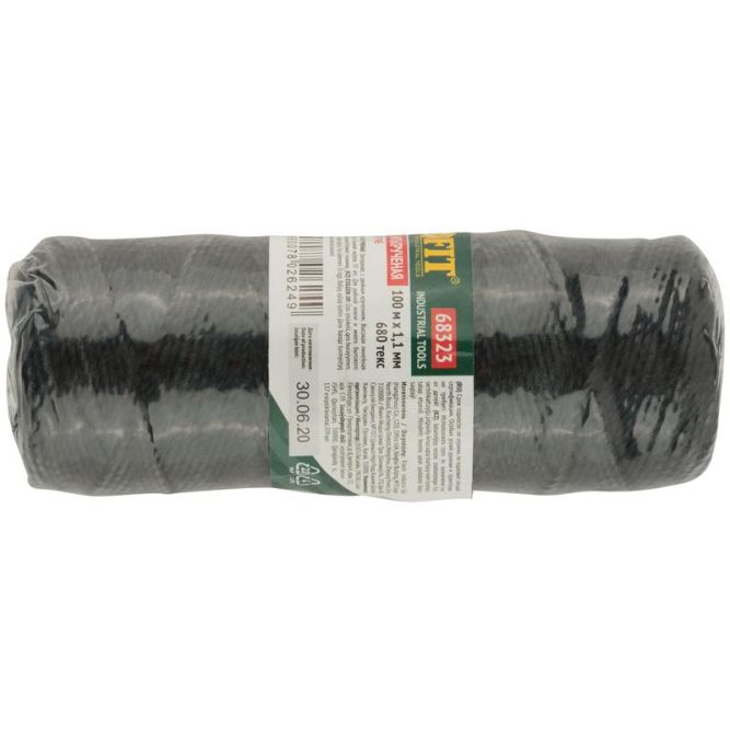 Нить крученая на катушке 1.1ммх100м 680 текс р/н=35кгс черн. FIT 68323