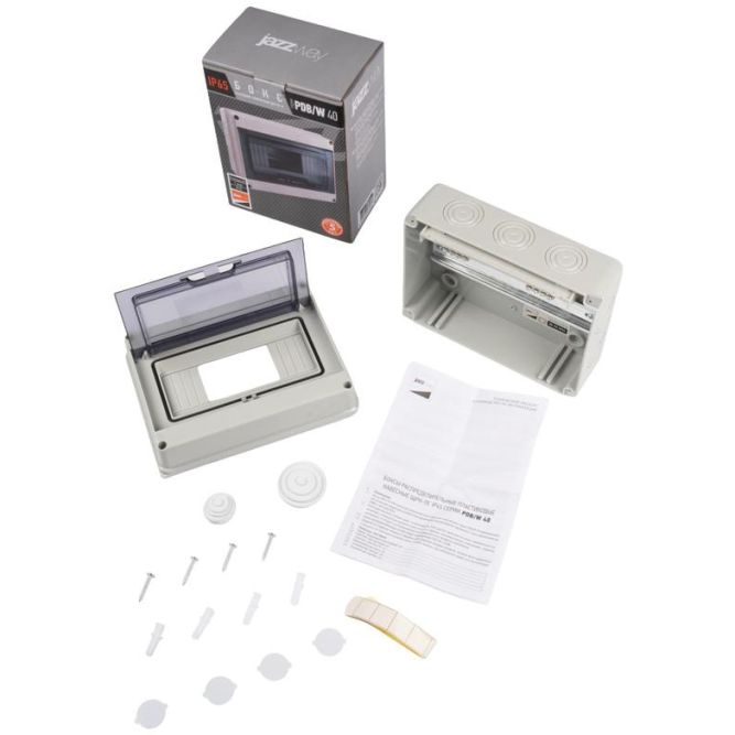 Бокс модульный накладной PDB/W 4008 GR (ЩРН-ПГ- 8) IP65 пластик. Pro JazzWay 5072060