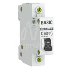 Выключатель автоматический модульный 1п C 63А 4.5кА ВА 47-29 Basic EKF mcb4729-1-63C