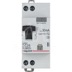Выключатель автоматический дифференциального тока 1п (1P+N) C 25А 30мА тип AC 6кА RX3 Leg 419401